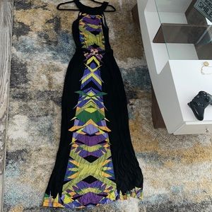 BCBG MAXAZRIA Black multi colored maxi dress. Size S